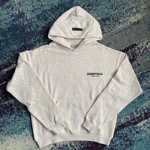 Size L - Essentials Fear of God Light Oatmeal Pullover Hoodie